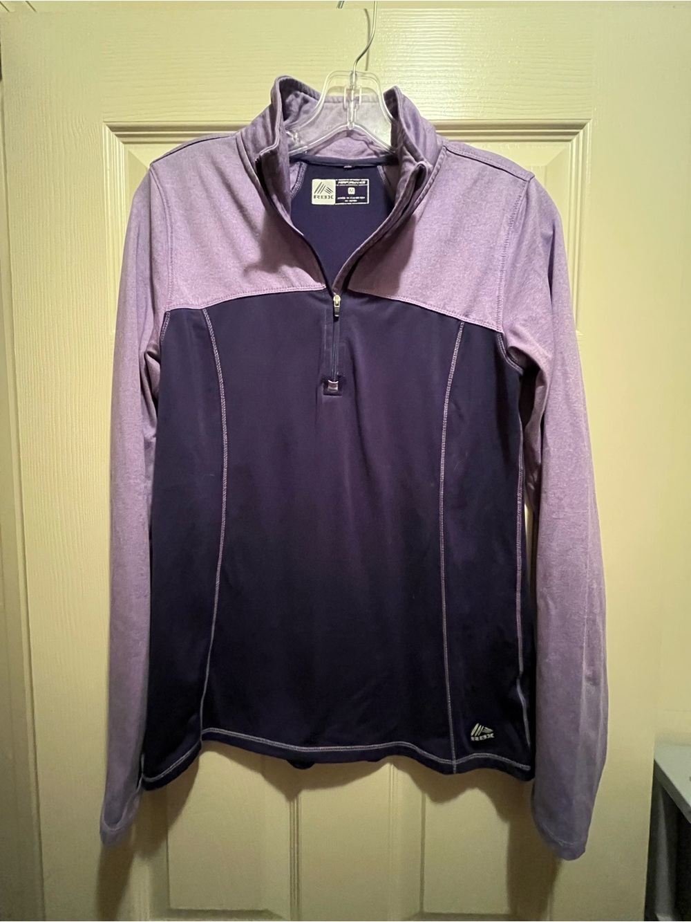 RBX Performance Women's Purple Colorblock Fleece 1/2 Zip Track Jacket M